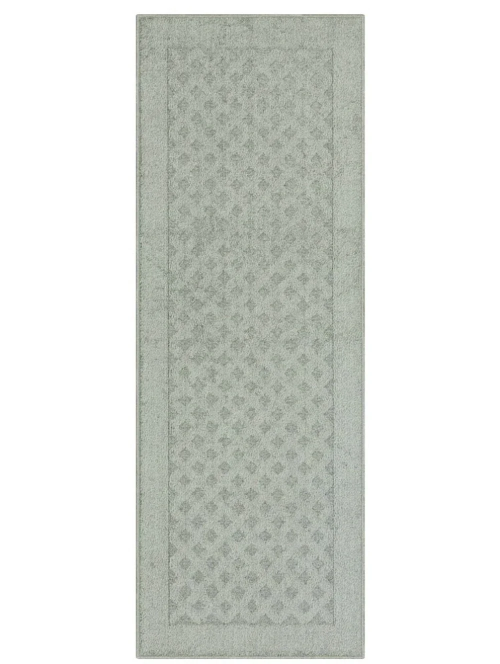 Mainstays Dylan Solid Diamond Olefin Pewter Gray Indoor Runner Rug, 1'9
